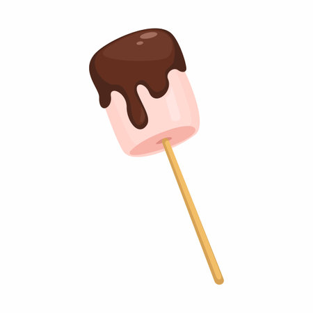 Marshmallow Chocolate Snack Cartoon Illustration Vectorのイラスト素材