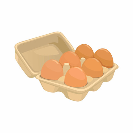 Egg in Carton Box Illustration Vectorのイラスト素材