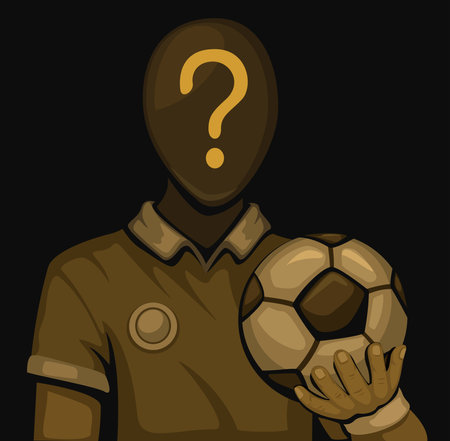 Mysterious Football Player With Question Mark On Head In Dark Background Illustration Vectorのイラスト素材
