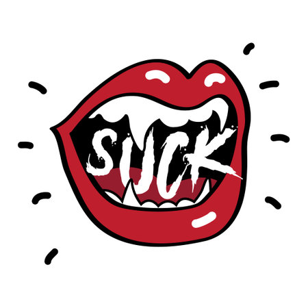 Vampire Mouth Lips Collection Setのイラスト素材