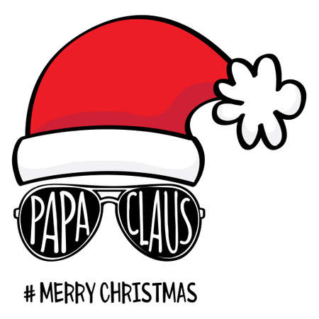Papa Claus Merry Christmas Celebrationのイラスト素材