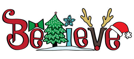 Believe Christmas New Year Collection Setのイラスト素材