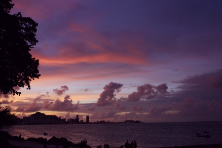 sunset at the beachの素材