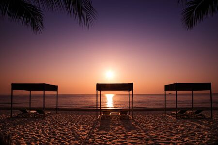 Morning glory on Hua Hin beachの写真素材