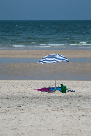 Enjoy Hua Hin beach in summer with colorful beach itemsの写真素材