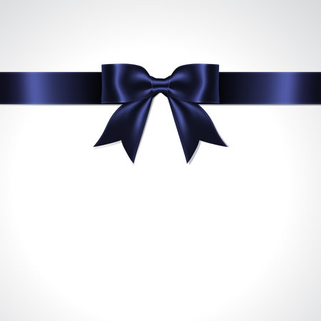 Blue Ribbon Bow on White Background. Illustration of Blue Ribbon Bow Vector.のイラスト素材