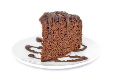 Gingerbread on plate, isolated on white backgroundの写真素材