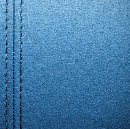 Blue leather with seamの写真素材