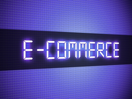 Digital e-commerce word on lcd-styled displayの写真素材