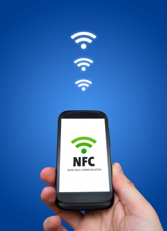 Near field communication. NFC banking payment technologyの写真素材
