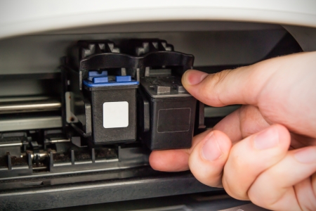 Computer printer ink cartridges の写真素材