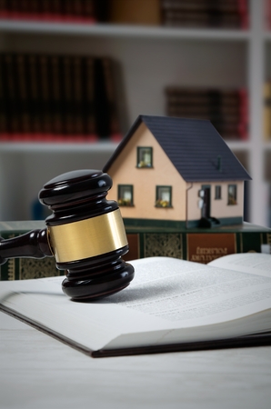 Law gavel and house loan concept. law auction gavel legal loan mortgage justice sold compositionの写真素材