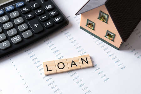 Loan word from tiles. Loans for real estate conceptの写真素材