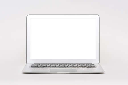 Laptop with blank screen. Modern computer mockupの写真素材