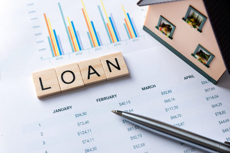 Loan word from tiles. Loans for real estate conceptの写真素材