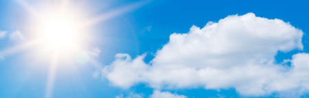 The sun against the sky. High temperature concept, summer heatの写真素材