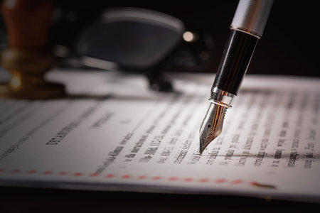 Lawyer, accountant, notary public working in the office. Law and justice conceptの写真素材