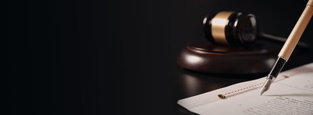 Lawyer, accountant, notary public working in the office. Law and justice concept