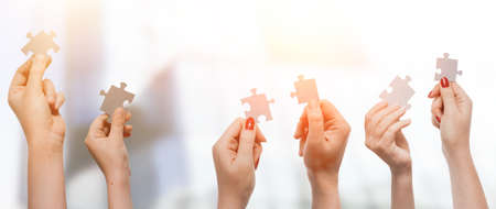 World Autism Awareness Day. Puzzle as a symbol of the autism spectrumの写真素材