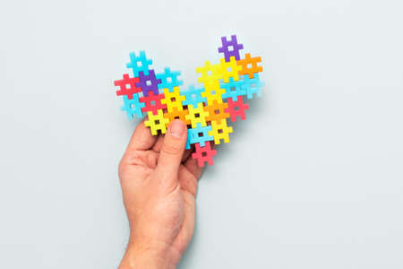 World Autism Awareness Day. Puzzle as a symbol of the autism spectrumの写真素材