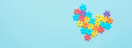 World Autism Awareness Day. Puzzle as a symbol of the autism spectrumの写真素材