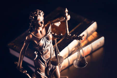 Lady Justice with books. Legal and law conceptの写真素材