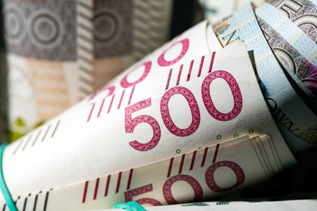 Polish 500 banknotes, Polish money, PLN currency
