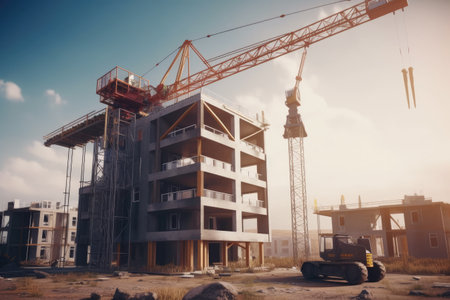 Building house concept, construction project - generative AIの素材