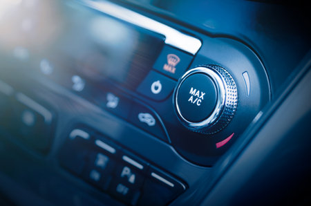 Air condition button in modern car, cooling systemの写真素材