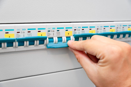Turning off the power. Hand switch electric fuse