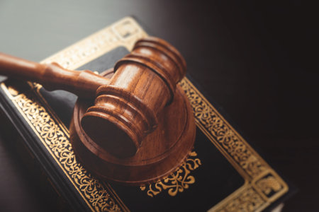 Law gavel hammer lawyer book wooden court books concept