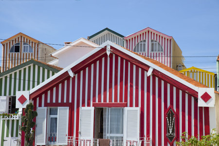 Stock Photo - Candy Striped Fishermans Shacksの写真素材