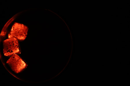 Glowing coals with glitch style lighting, enriched by noise, effect and grain details, create a...