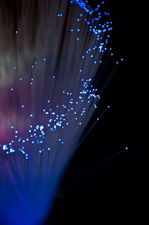 Blue optical fibersの写真素材