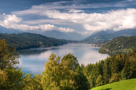 Millstättersee lake Millstatt Austriaの写真素材