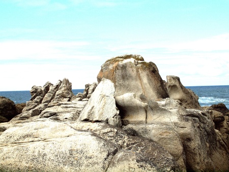 Felslandschaft mit Blick aufs Meerの写真素材