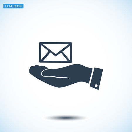 envelope icon in hand, vector best flat icon, EPSのイラスト素材