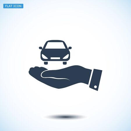 Pictograph of car icon in hand, vector best flat icon, EPSのイラスト素材