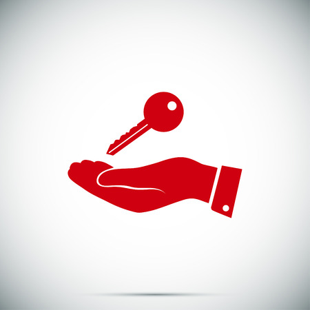 Pictograph of key icon in hand, vector best flat iconのイラスト素材