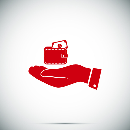 Wallet in hand icon, vector best flat iconのイラスト素材
