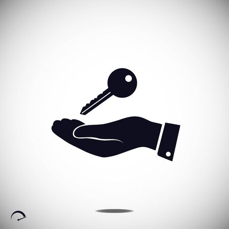 Pictograph of key icon in hand, vector best flat iconのイラスト素材