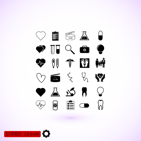 Medical icons set, vector best flat icon, EPSのイラスト素材