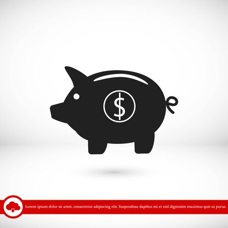 Piggy bank- saving money icon, vector best flat icon EPSのイラスト素材
