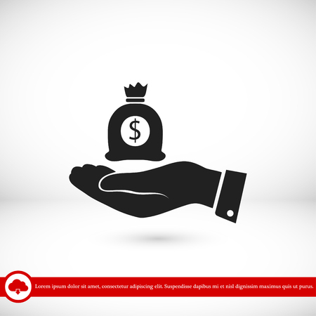 Pictograph of money in hand, vector best flat icon, EPSのイラスト素材