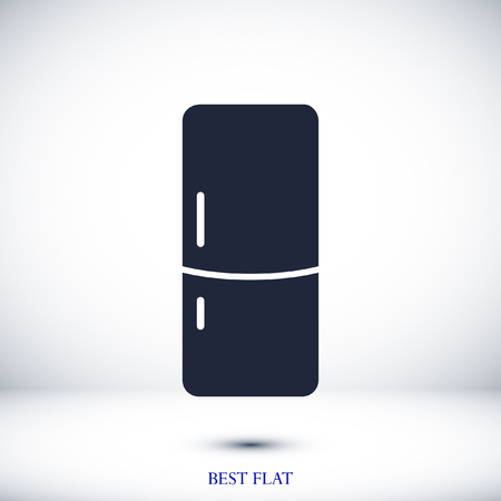 Fridge vector icon, stock vector illustration flat design styleのイラスト素材