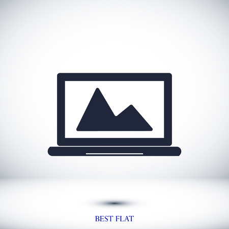 laptop icon, stock vector illustration flat design styleのイラスト素材