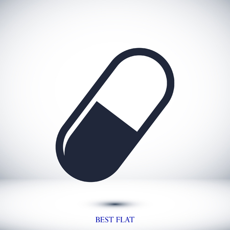 pills vector icon, stock vector illustration flat design styleのイラスト素材