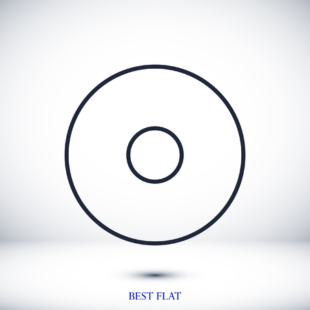 CD icon, stock vector illustration flat design styleのイラスト素材