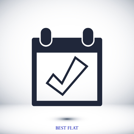 Calendar icon, stock vector illustration flat design styleのイラスト素材