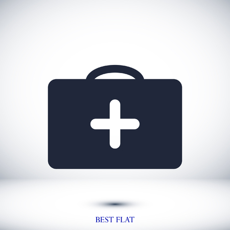 medical bag icon, stock vector illustration flat design styleのイラスト素材